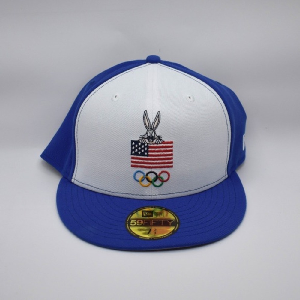 New Era 59FIFTY Looney Tunes Bugs Bunny Olympics Team USA 7 3/4 Fitted Hat NWT‎